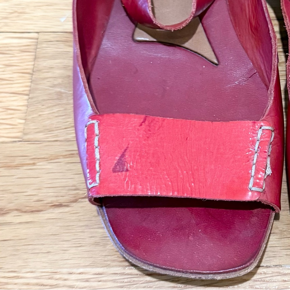 Francesco Morichetti Red Leather Sandals - Picture 8 of 8